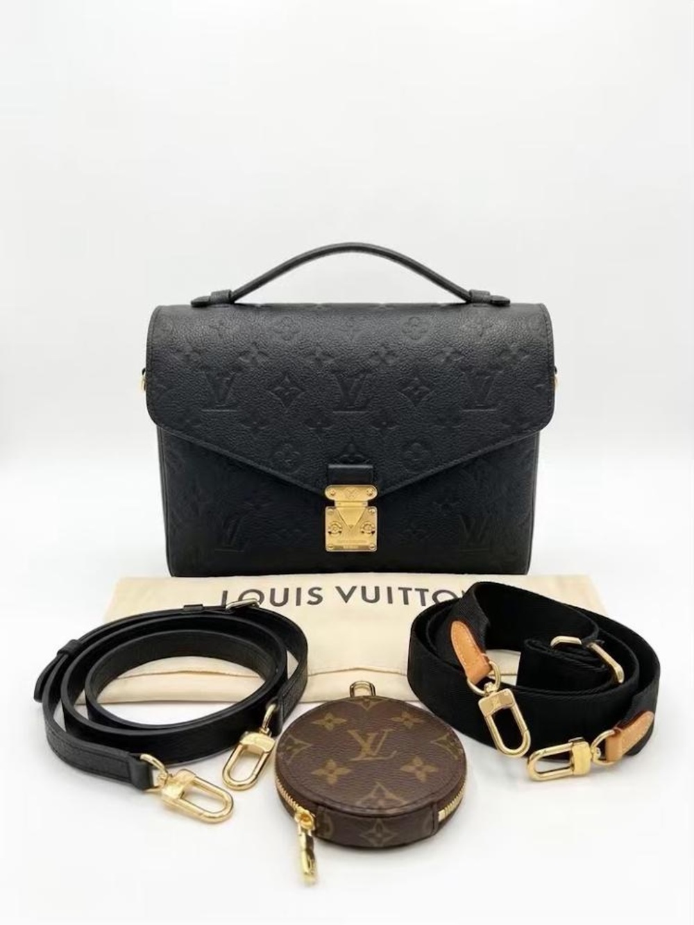 Louis Vuitton Black Monogram Empreinte Metis Shoulder and Top Handle Bag